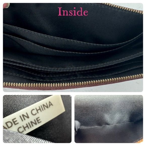 Coach Burgundy Oxblood Grain Leather Wristlet Wallet - Picture 9 of 12